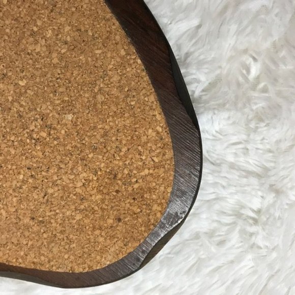 Vintage Set of 3 Large Beveled Genuine Wood & Cork Raised Trivets - Picture 3 of 7